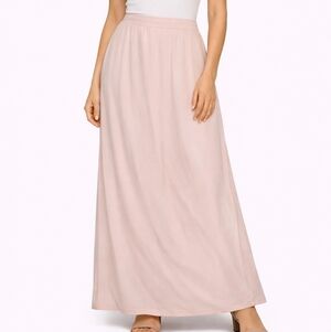 Loft Long Line Elegant Pink Maxi Skirt Baby Pastel Small True To Size Soft Linen
